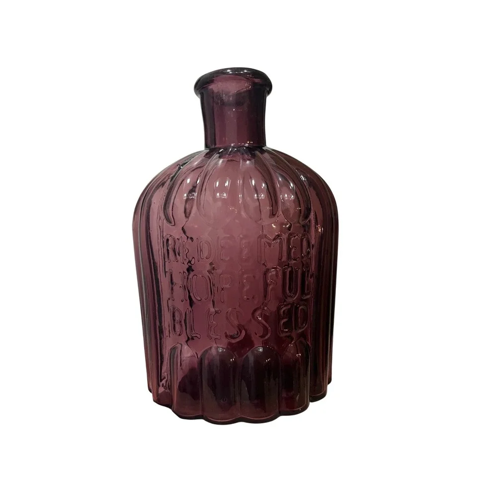 Glass Decorative‎ Bottle OS Purple Vintage Redeeemed Hopeful Blesed